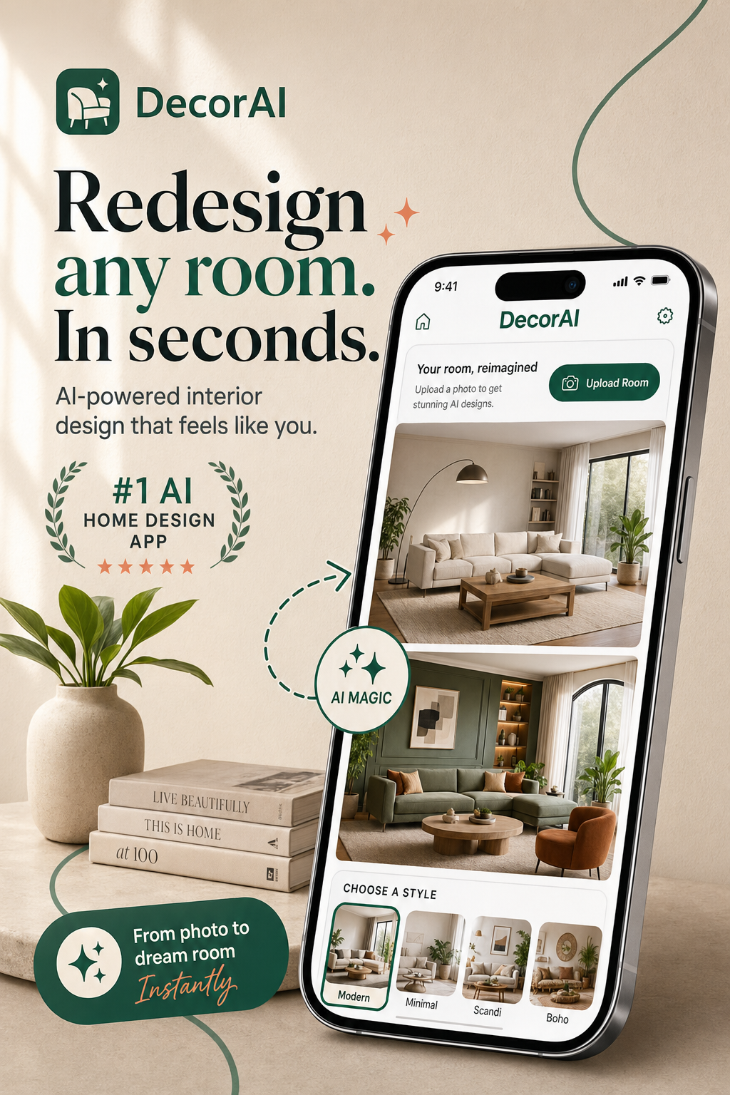 DecorAI - Redesign any room. In seconds.